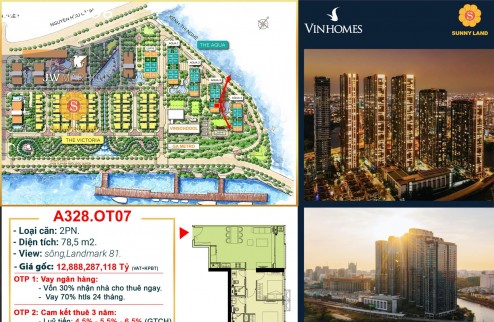 Căn 2PN Cuối cùng Vinhomes Golden River giá CĐT, 79m2 chỉ 10.8 Tỷ view LandMark